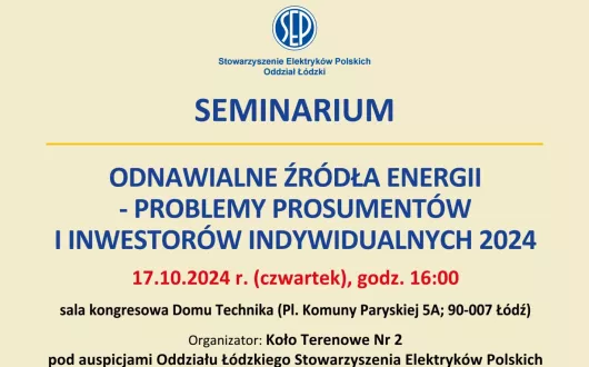 Plakat: Seminarium - Odnawialne źródła energii