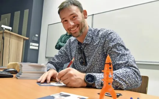 Sławosz Uznański na Wydziale EEIA 