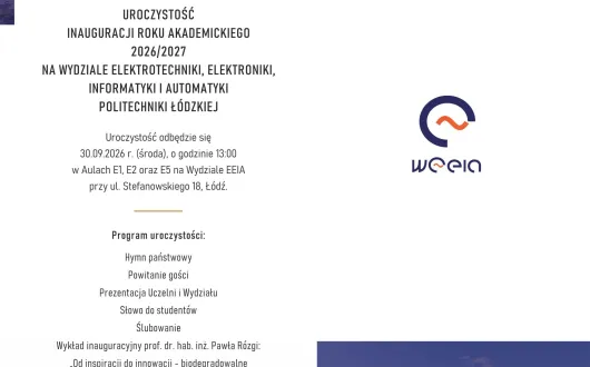 Zaproszenie na uroczystość inauguracji roku akademickiego na Wydziale EEIA PŁ
