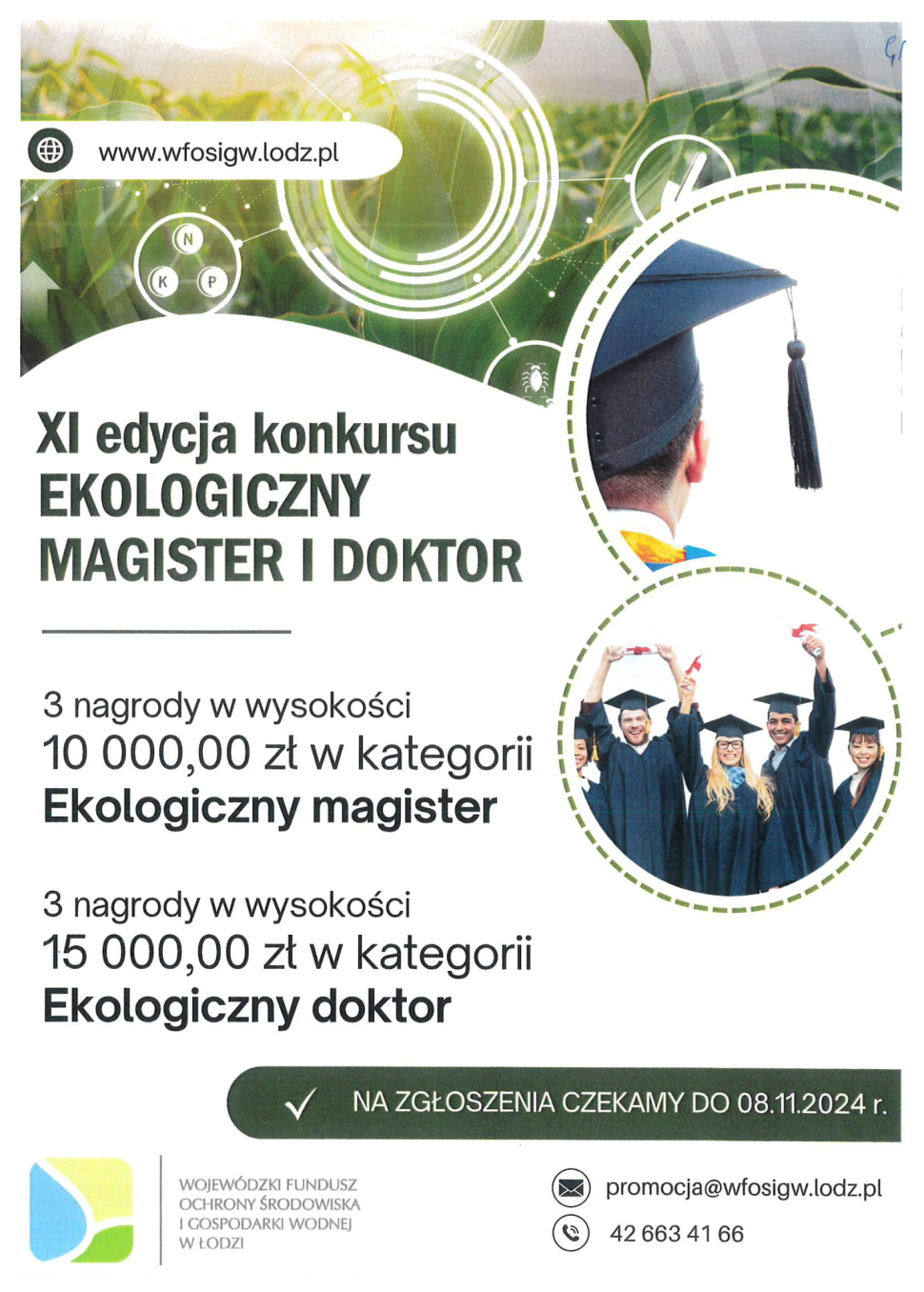 Plakat promujący 11. edycję konkursu Ekologiczny magister i doktor