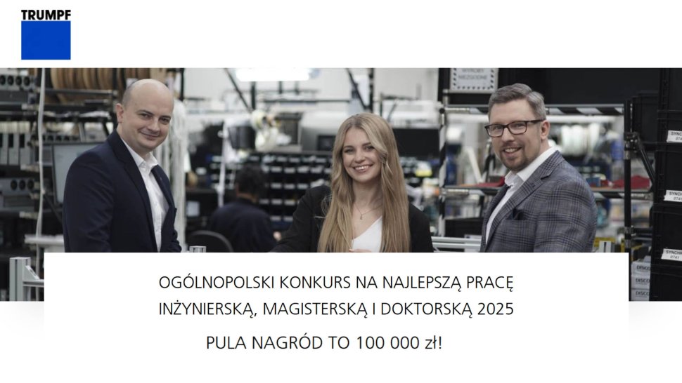 Plakat promujący konkurs na najlepszą pracę dyplomową_TRUMPF