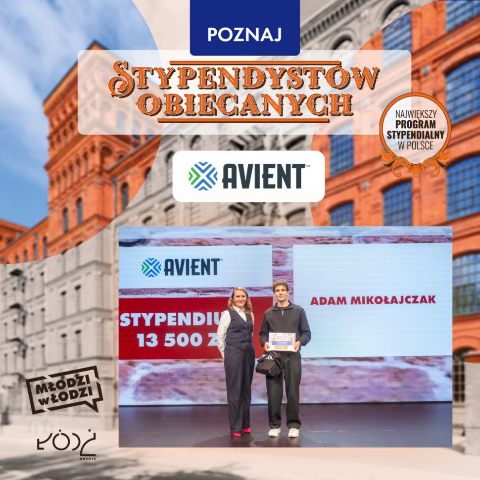 Stypendium od firmy AVIENT dla Adama Mikołajczaka_WEEIA_PL