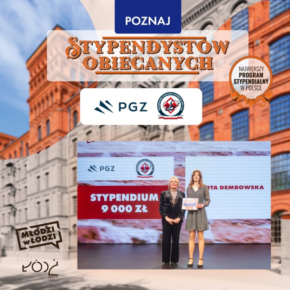 Wręczenie stypendium dla studentki mechatroniki Marty Dembowskiej