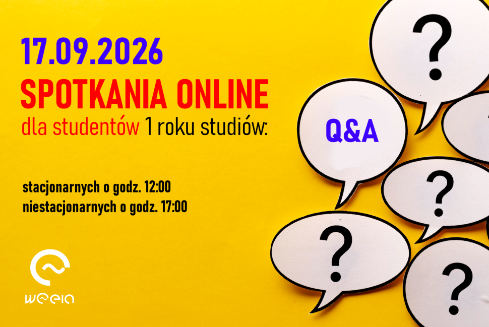 spotkania online dla studentów 1 roku studiów stacjonarnych i niestacjonarnych