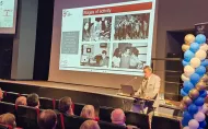 Instytutowi gratulował dziekan Wydziału EEIA dr hab. inż. Jacek Kucharski, prof. PŁ; foto: Wioletta Gałecka